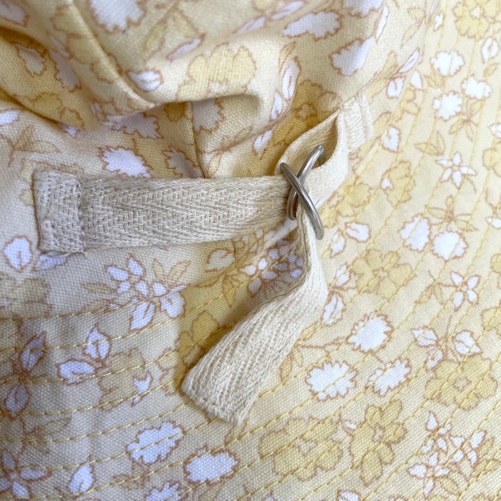 Madewell Butter Yellow Floral Cotton Bucket Sun Hat Packable Size S/M Cottage - Picture 7 of 7